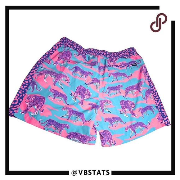 Chubbies Men's Leopard Print Drawstring Swim Trunks Shorts Multicolor Size XL - Picture 2 of 8